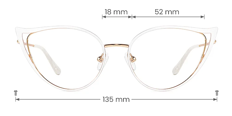 Tanya white rose gold   Metal  Eyeglasses, size view