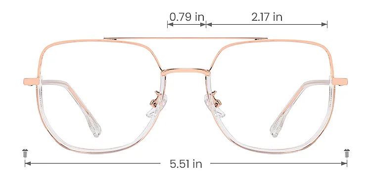 Perye rose gold clear   Metal  Eyeglasses, size view