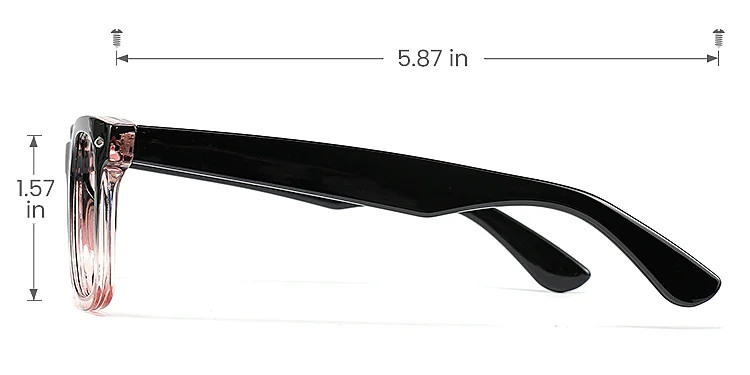 Jose black pink   Plastic  Eyeglasses, size view