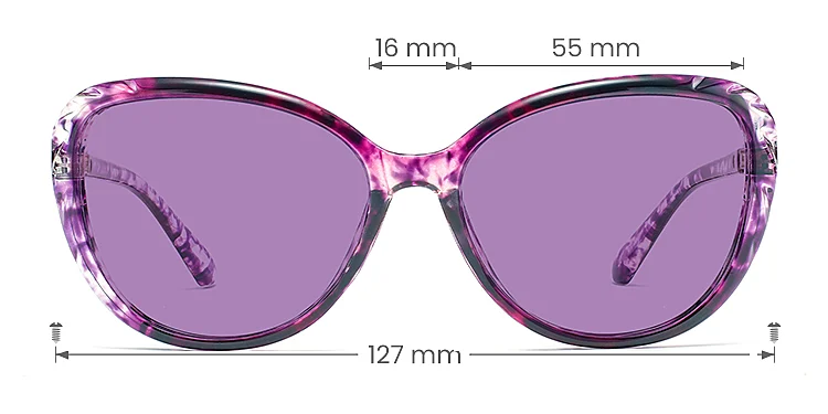 Kelley purple tortoise   Plastic  Sunglasses, size view