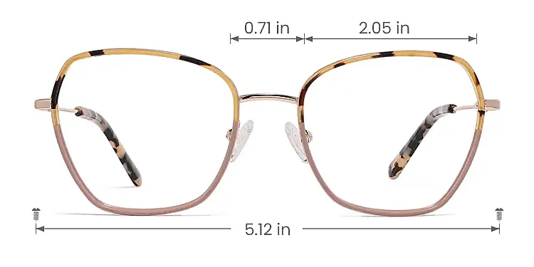 Verena yellow tortoise carmine   Plastic  Eyeglasses, size view