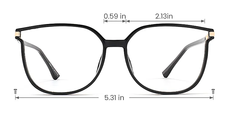 Aysun black   Plastic  Eyeglasses, size view