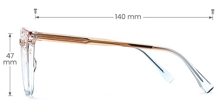 Tiki orange blue   Plastic  Eyeglasses, size view