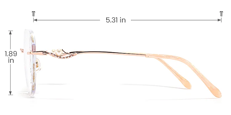 Margarite rose gold   Metal  Eyeglasses, size view