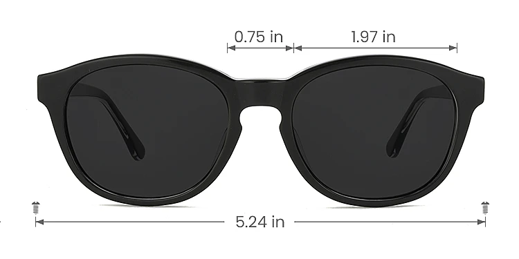 Eva black   Acetate  Sunglasses, size view