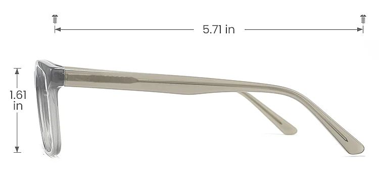 Abbott clear grey   Acetate  Eyeglasses, size view