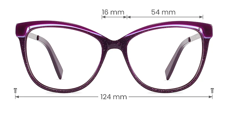 Belinda purple   Acetate  Eyeglasses, size view