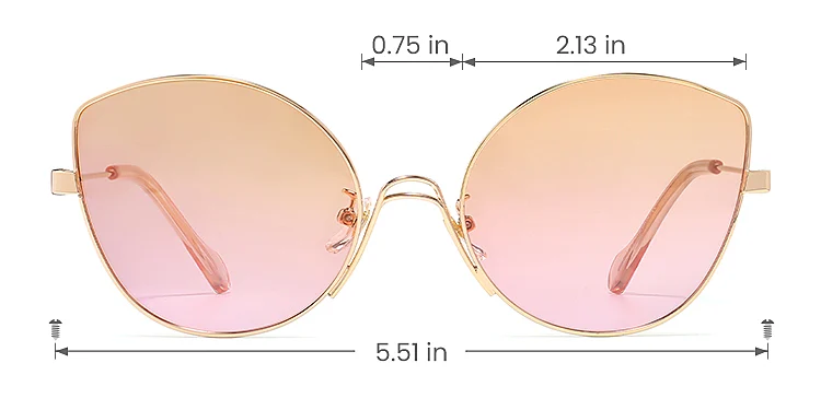 Joey gold pink   Metal  Sunglasses, size view