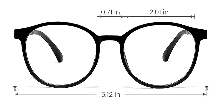 Gale black   Plastic  Eyeglasses, size view