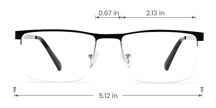 Warren matte black silver   Metal  Eyeglasses, size view