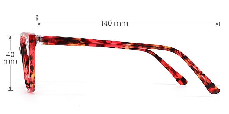 Marilyn red tortoise   Acetate  Eyeglasses, size view