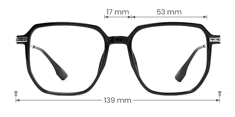 Romola black silver   Plastic  Eyeglasses, size view