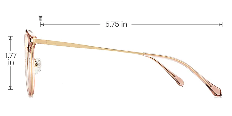 Mona pink   Plastic  Eyeglasses, size view