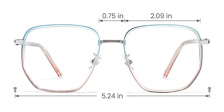 Jolin clear blue champagne   Metal  Eyeglasses, size view