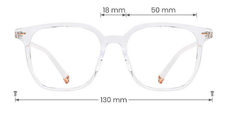 Bethan clear   Plastic  Eyeglasses, size view