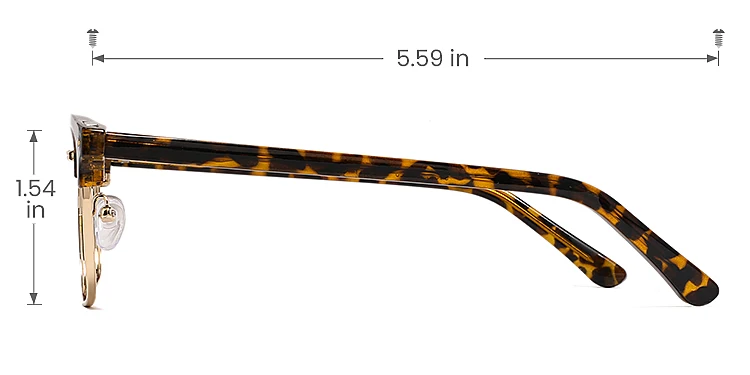 Nellis warm tortoise gold   Plastic  Eyeglasses, size view