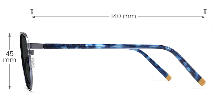 Hamid blue   Metal  Sunglasses, size view