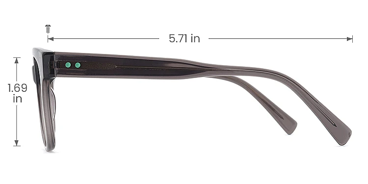 Gillian grey   Acetate  Eyeglasses, size view