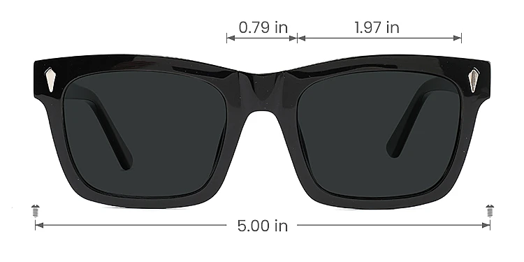 Darren black   Acetate  Sunglasses, size view