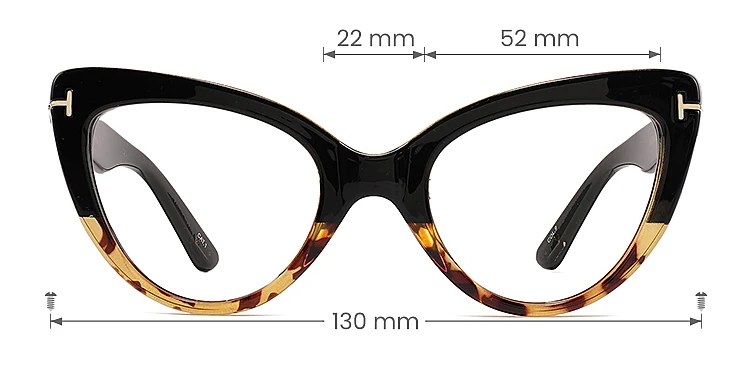 Eudora black warm tortoise   Acetate  Eyeglasses, size view