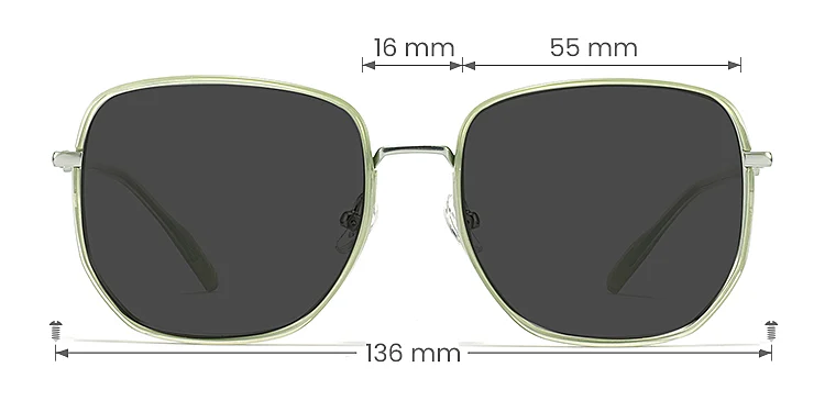 Charlie clear green   Plastic  Sunglasses, size view