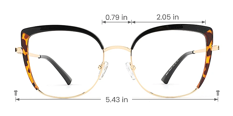 Falisha warm tortoise gold   Plastic  Eyeglasses, size view