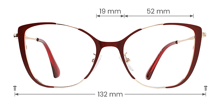 Rian red gold   Metal  Eyeglasses, size view