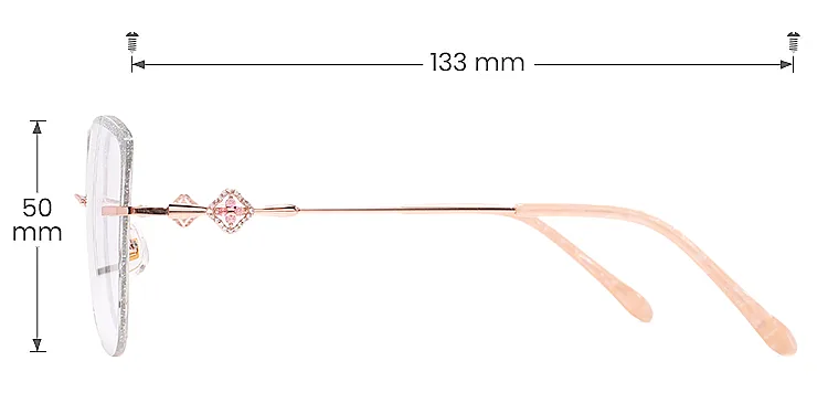 Shahlaa rose gold silver   Metal  Eyeglasses, size view