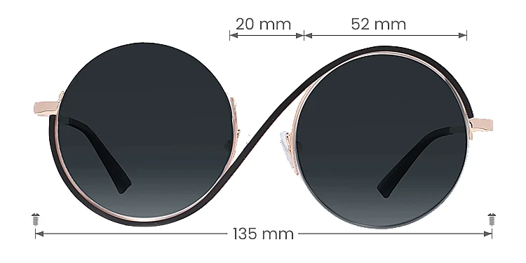 Anne black   Metal  Sunglasses, size view