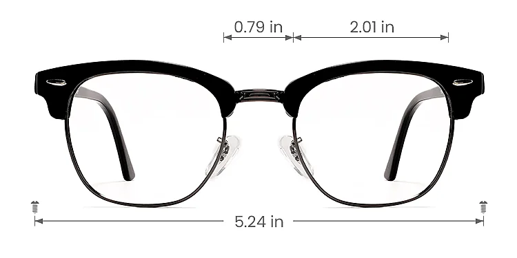 Forest black gun   Metal  Eyeglasses, size view