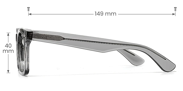 Jose grey   Plastic  Eyeglasses, size view