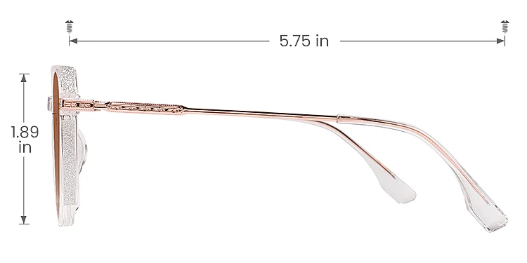 Romola clear rose gold   Plastic  Sunglasses, size view