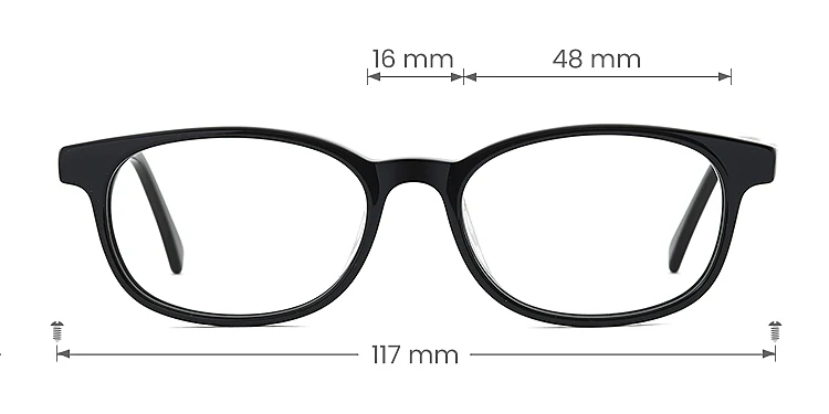 Helen black   Acetate  Eyeglasses, size view