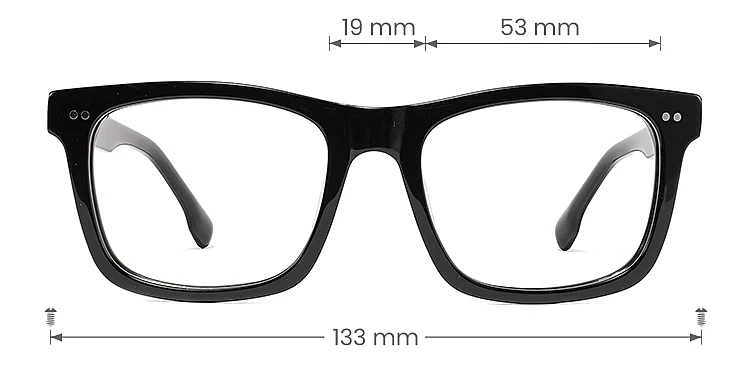 Yves black   Acetate  Eyeglasses, size view