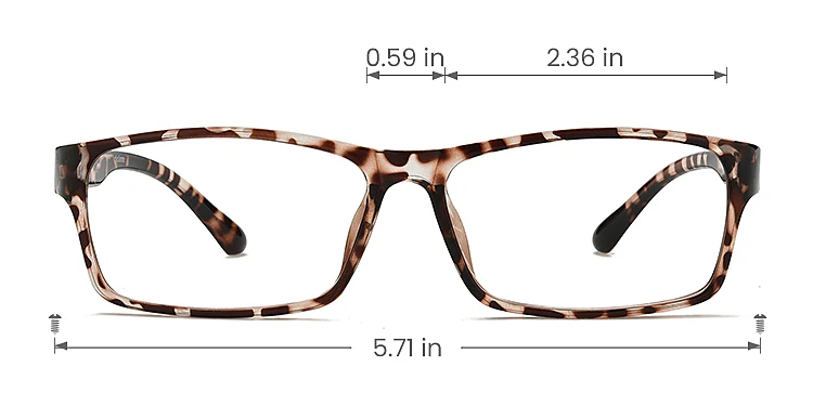 Alva petal tortoise   TR90  Eyeglasses, size view
