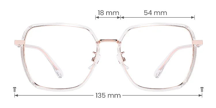 Lowy clear rose gold   Plastic  Eyeglasses, size view