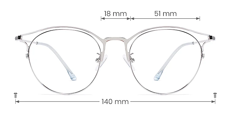 Lyerly silver   Metal  Eyeglasses, size view