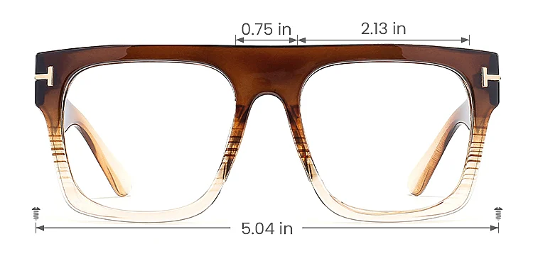 Fang brown champagne   Plastic  Eyeglasses, size view