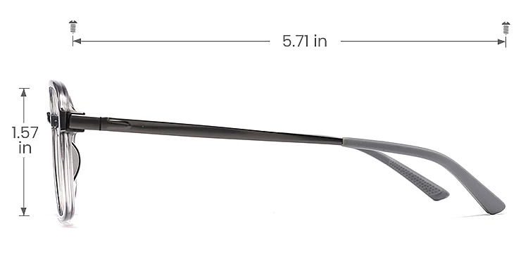 Galia grey   Plastic  Eyeglasses, size view