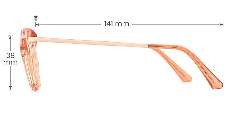 Esther orange   TR90  Eyeglasses, size view