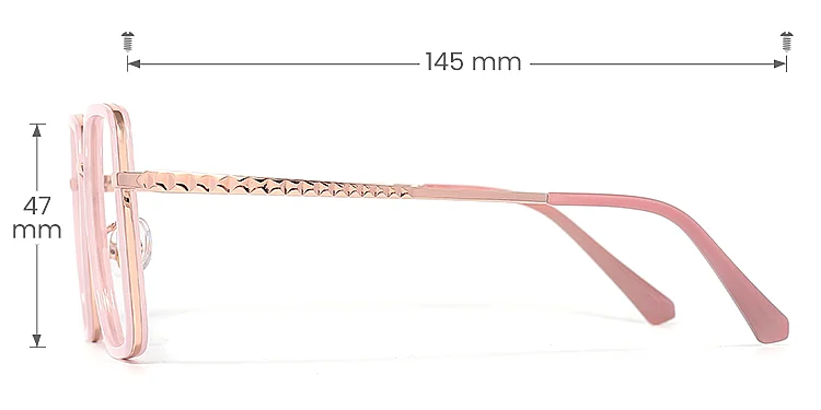 Inez pink   Plastic  Eyeglasses, size view