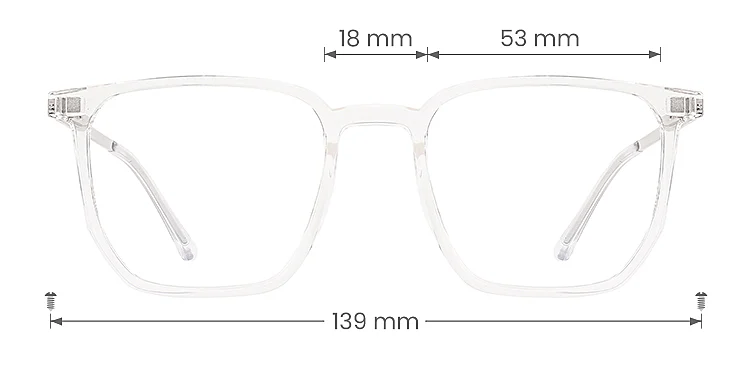 Jocelin clear   Plastic  Eyeglasses, size view