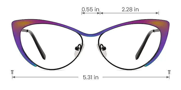 Aurora mirrored rainbow black   Metal  Eyeglasses, size view