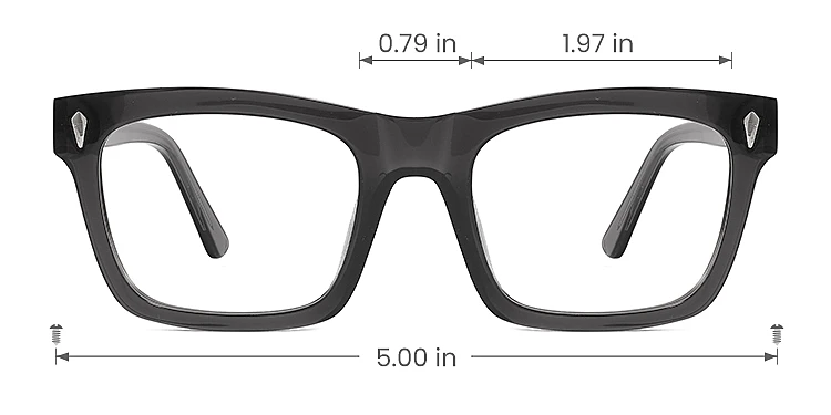 Darren dark grey   Acetate  Eyeglasses, size view