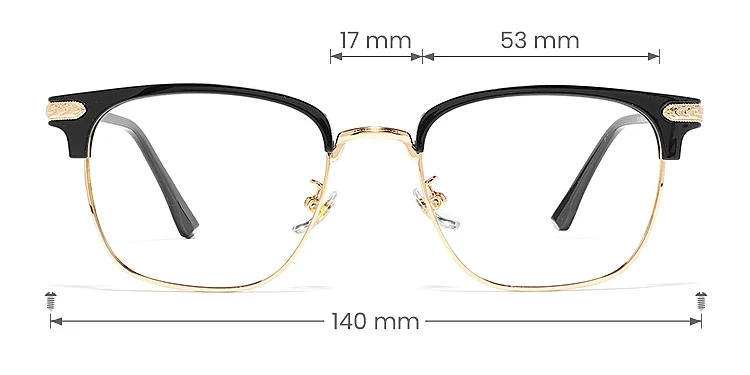 Reiz black gold   Metal  Eyeglasses, size view