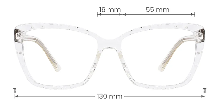 Larow clear   Plastic  Eyeglasses, size view