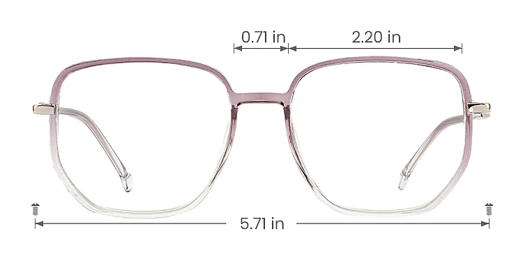 Gerda purple clear   Plastic  Eyeglasses, size view