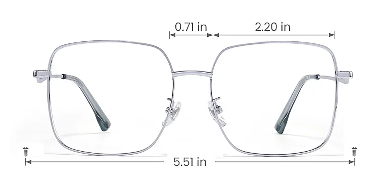 Dorothy silver   Metal  Eyeglasses, size view