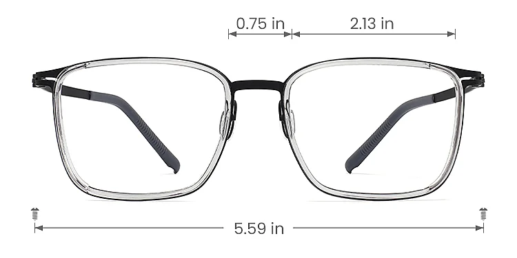 Marin clear grey black   Plastic  Eyeglasses, size view