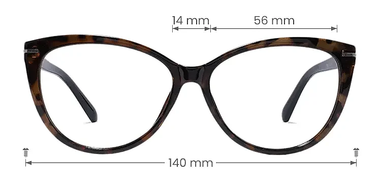 Xenia brown tortoise black   TR90  Eyeglasses, size view